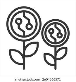 Yield Farming Outline Icon Vector Illustration
