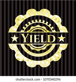 Yield gold shiny emblem