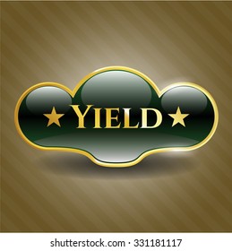 Yield gold shiny emblem