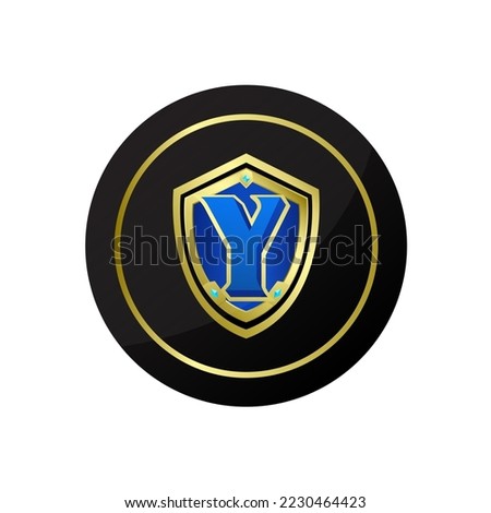 Yield Guild Games icon symbols isolated on white background. Cryptocurrency coin created in blockchain technology. Vector illustration.