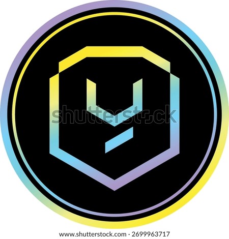 yield guild games-ygg cryptocurrency drawings on abstract background. 3d illustrations.