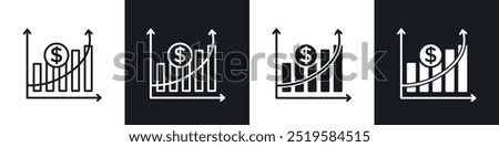 Yield icon collection in black and white filled and stroke line style.