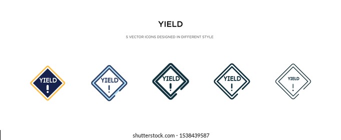 yield icon in different style vector illustration. two colored and black yield vector icons designed in filled, outline, line and stroke style can be used for web, mobile, ui