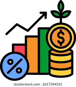 Yield Icon Lineal Color Vector Illustration