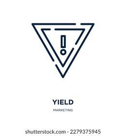 yield icon from marketing collection. Thin linear yield, grain, plant outline icon isolated on white background. Line vector yield sign, symbol for web and mobile