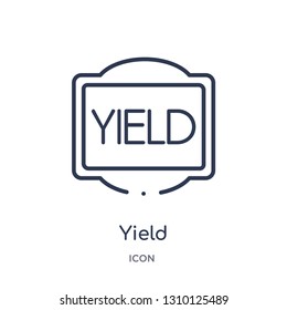 yield icon from traffic signs outline collection. Thin line yield icon isolated on white background.