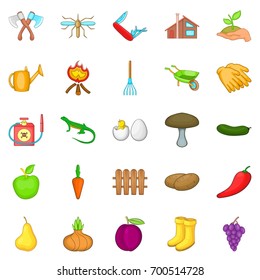 Yield icons set. Cartoon set of 25 yield vector icons for web isolated on white background