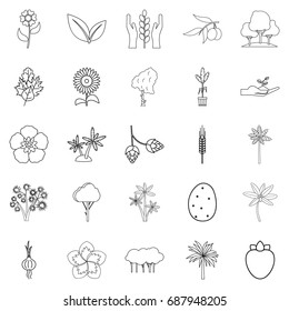 Yield icons set. Outline set of 25 yield vector icons for web isolated on white background
