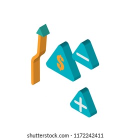 Yield isometric left top view 3D icon