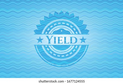 Erhalten Sie hellblaues Wasserwellenstil-Badge. Vektorillustration Illustration. Detaillierte Angaben.