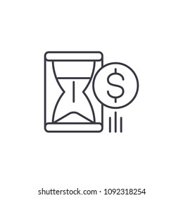 Yield linear icon concept. Yield line vector sign, symbol, illustration.