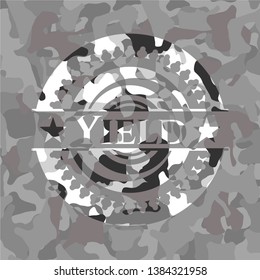Yield on grey camo texture