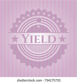 Yield pink emblem. Vintage.