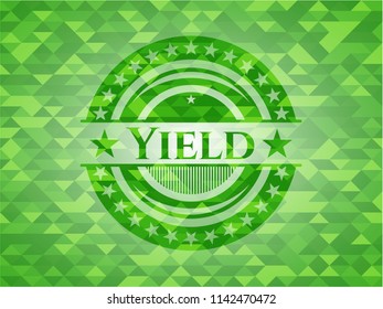 Yield realistic green mosaic emblem