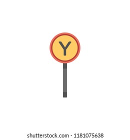 Yield sign colored icon. Element of road signs and junctions icon for mobile concept and web apps. Colored Yield sign can be used for web and mobile on white bakgorund