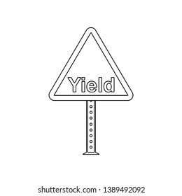 Yield sign colored icon. Element of road signs and junctions for mobile concept and web apps icon. Outline, thin line icon for website design and development, app development