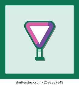Yield Sign Icon: Converted Graphic Element