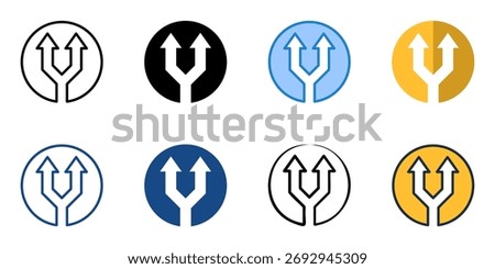 Yield sign icon set multiple style collection 
