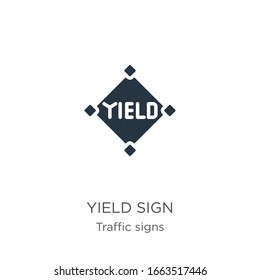 Yield Sign Icon Vector. Trendy Flat Yield Sign Icon From Traffic Signs Collection Isolated On White Background. Vector Illustration Can Be Used For Web And Mobile Graphic Design, Logo, Eps10