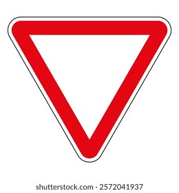 Yield sign indicating an upcoming intersection where drivers must give way to traffic on the priority road.