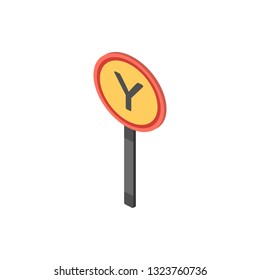 Yield Sign Isometric Icon. Element Of Color Isometric Road Sign Icon. Premium Quality Graphic Design Icon. Signs And Symbols Collection Icon