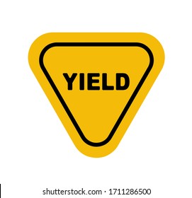 Yield sign on white background