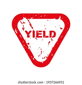 Signo de rendimiento sobre fondo blanco