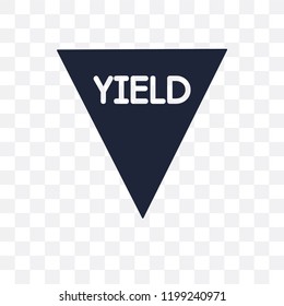 Yield sign transparent icon. Yield sign symbol design from Traffic signs collection. Simple element vector illustration on transparent background.