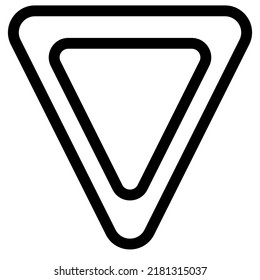 Yield sign for warning and end road