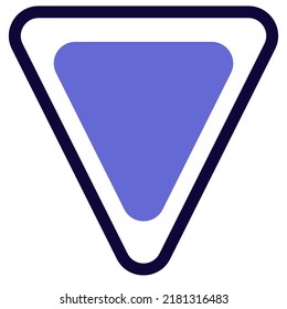 Signo de rendimiento para advertencia y camino final