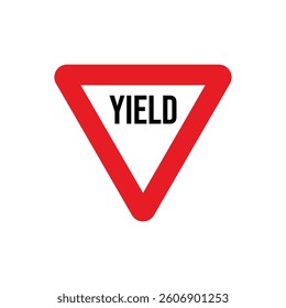 Yield Traffic Sign, Road Sign Vector Template