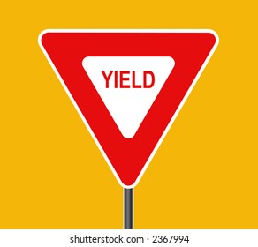 Yield traffic sign - VECTOR