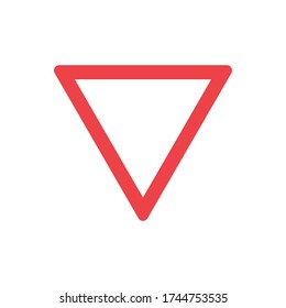 Yield warning road sign vector