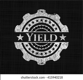 Yield written with chalkboard texture