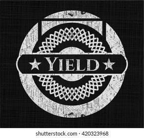 Yield written with chalkboard texture