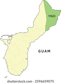 Yigo village location on Guam state map