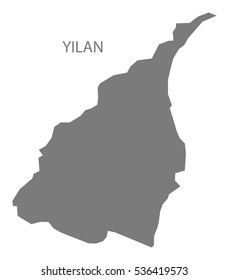Yilan Taiwan Map grey