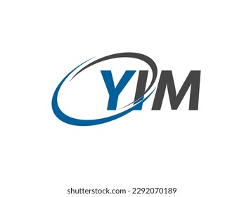 Letra YIM diseño creativo elegante del logo de swoosh