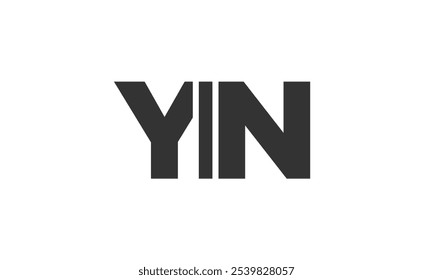 YIN logo design template with strong and modern bold text. Initial based vector logotype featuring simple and minimal typography. Trendy company identity ideal for businesses brand presence.