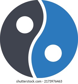yin Vector illustration on a transparent background. Premium quality symmbols. Glyphs vector icons for concept and graphic design. 
