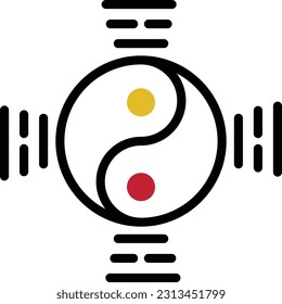 yin Vector illustration on a transparent background. Premium quality symmbols. Line Color vector icons for concept and graphic design.