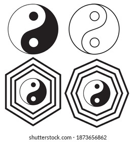 Yin and yan icon.  vector ilustration, eps 10