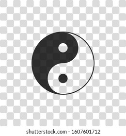 yin yan symbol. Black symbol on transparency grid