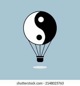 yin and yang air balloon vector design ideas, suitable use for icon, symbol and element design to describe balance of life 