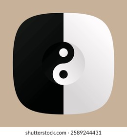 Yin Yang app icon. Yin yang symbol