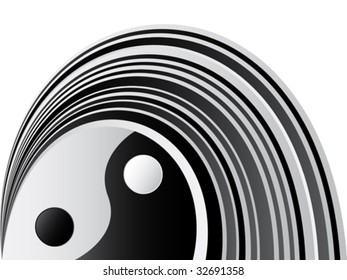 ilustración vectorial de fondo de yin y yang