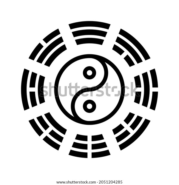 Yin Yang bagua symbol. Tai\
Chi pattern. Bagua - symbol of Taoism. Vector religious\
illustration.