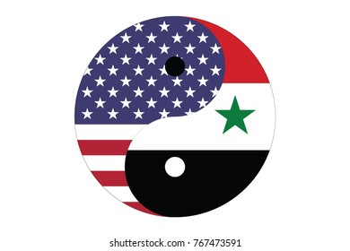 Yin Yang balance between United States of America and Syria