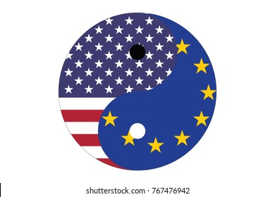 Yin Yang balance between United States of America and European Union