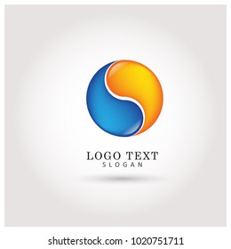 Yin Yang & Balance Logo. Icon & Symbol Vector Template.